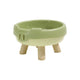 2 Pack Green Elevated Pet Food Bowl - Cute Pig Design Raised Feeder for Cats and Small Dogs - Non-Slip ABS Material, Easy Clean, Ergonomic Neck Protection