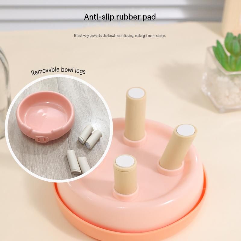2 Pack Green Elevated Pet Food Bowl - Cute Pig Design Raised Feeder for Cats and Small Dogs - Non-Slip ABS Material, Easy Clean, Ergonomic Neck Protection