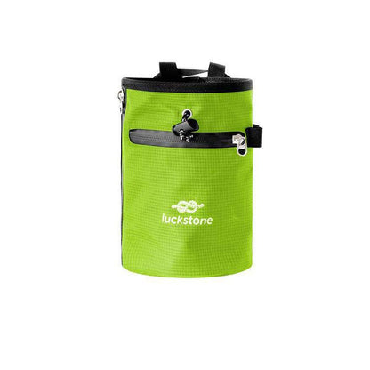 Climbing Chalk Bag - Green Chalk Pouch with Adjustable Waist Belt, Storage Pocket and Fleece Lining for Rock Climbing, Bouldering, Weightlifting and Gym Training
