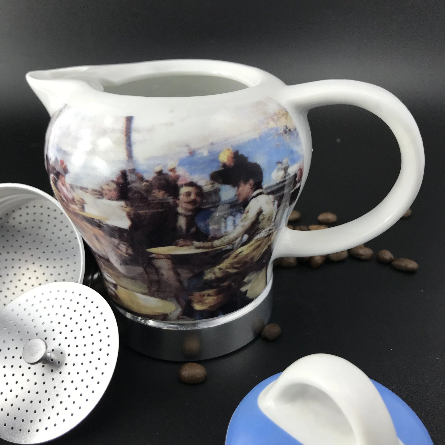 Afternoon Tea Vintage Porcelain Ceramic Italian Stove Top Espresso Coffee Maker 3-4Cups 200ml - Mekamart Australia