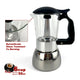 Borosilicate Glass Stainless Steel Moka Pot Coffee Maker Italian Espresso 6Cups - Mekamart Australia