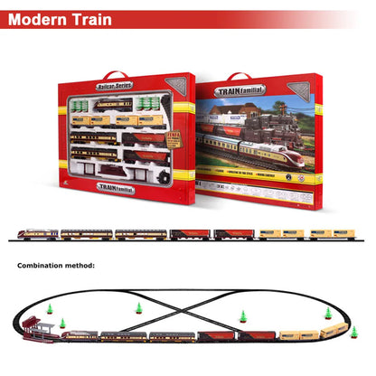 Electric Modern Toy Train Set Vehicle Rail Track Carriages With sound and lighting Kids - Mekamart Australia