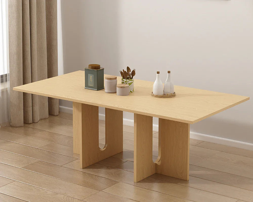 Oak Melamine Dining Table 6 Seater - Mekamart Australia