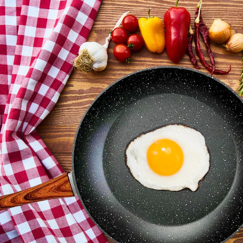 28cm PFOA Free Non-Stick Frypan with Wooden Look Handle - Mekamart Australia