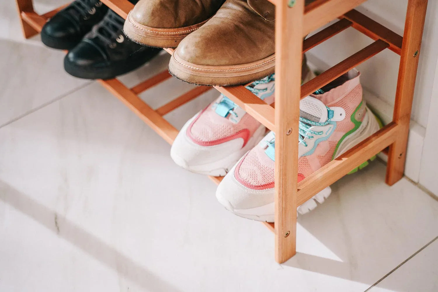 Bamboo 3 Tiers Layers Storage Shoe Rack & Organiser - Mekamart Australia
