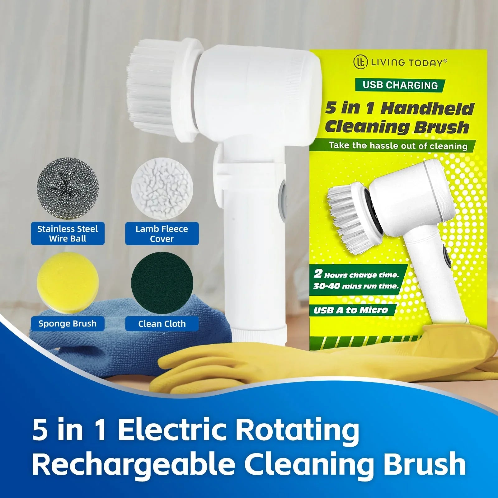 5-IN-1 ELECTRIC CLEANING BRUSH - Mekamart Australia