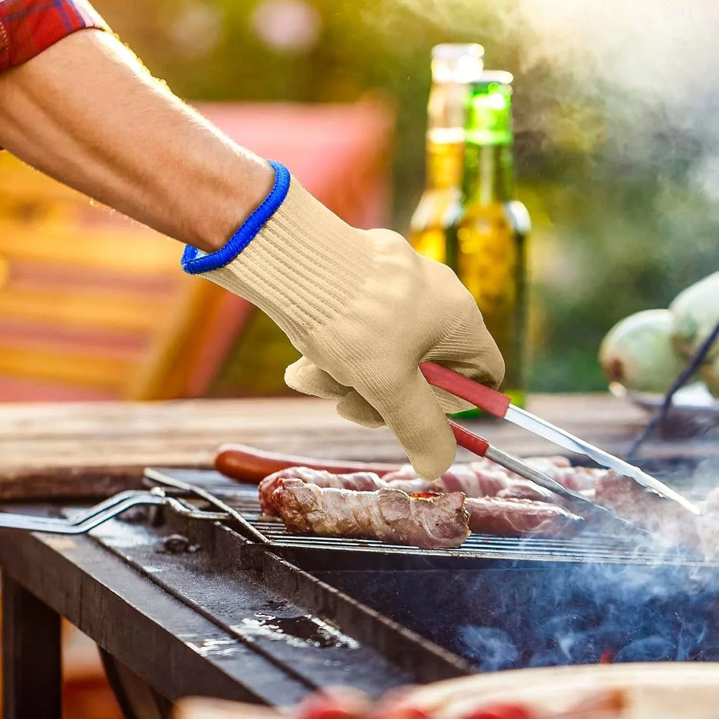 2 Pair 5 Finger Oven Mitt BBQ Grill Gloves - Mekamart Australia