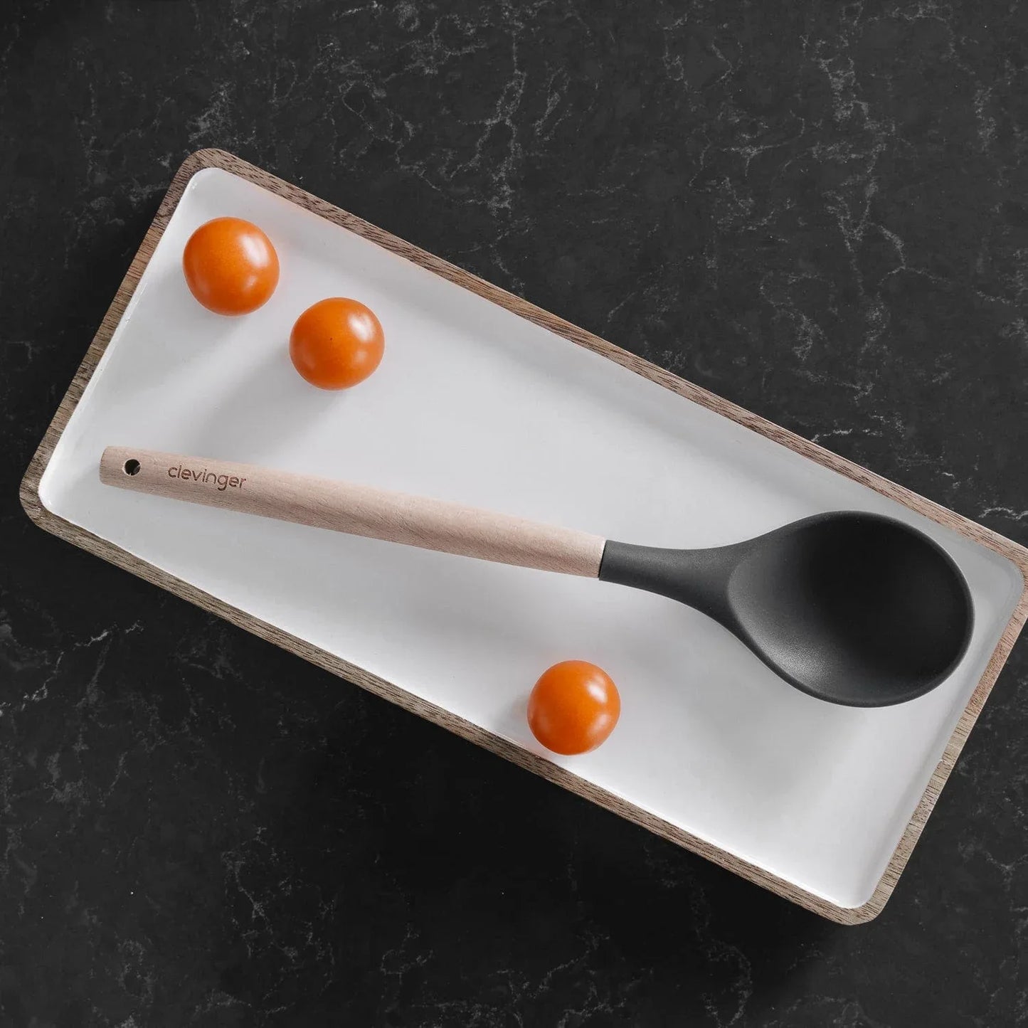 Beechwood & silicone spoon charcoal - Mekamart Australia