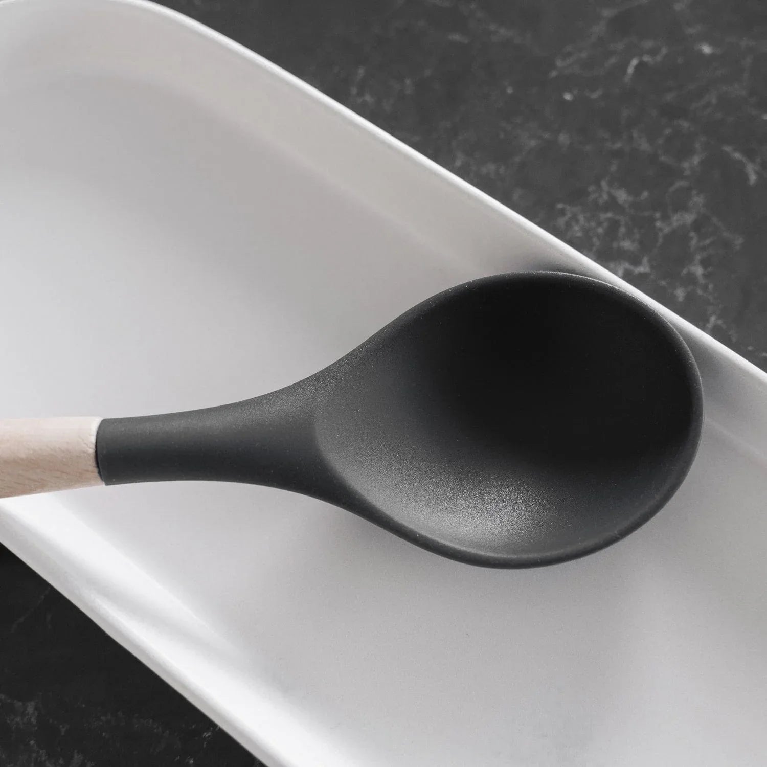 Beechwood & silicone spoon charcoal - Mekamart Australia