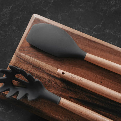 Beechwood & silicone spatula charcoal - Mekamart Australia