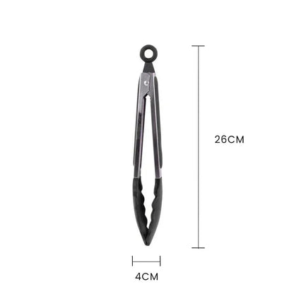 Stainless steel & silicone tongs charcoal - Mekamart Australia