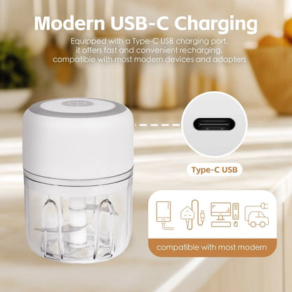 250ml Cordless USB Rechargeable Mini Food Chopper - Mekamart Australia