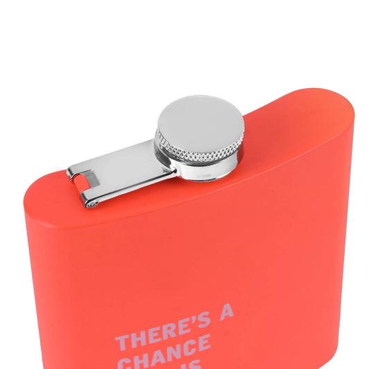 175ml Stainless Steel Hip Flask w Funny Quotes - Peach - Mekamart Australia