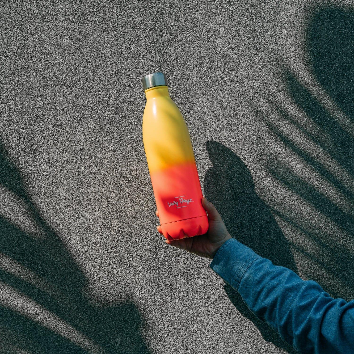 Lazy Dayz Jumbo Drink Bottle 1L - Yellow Peach Ombre - Mekamart Australia