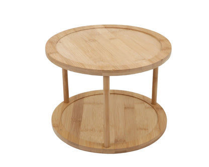Bamboo Lazy Susan Turntable 2 Tiers - Mekamart Australia