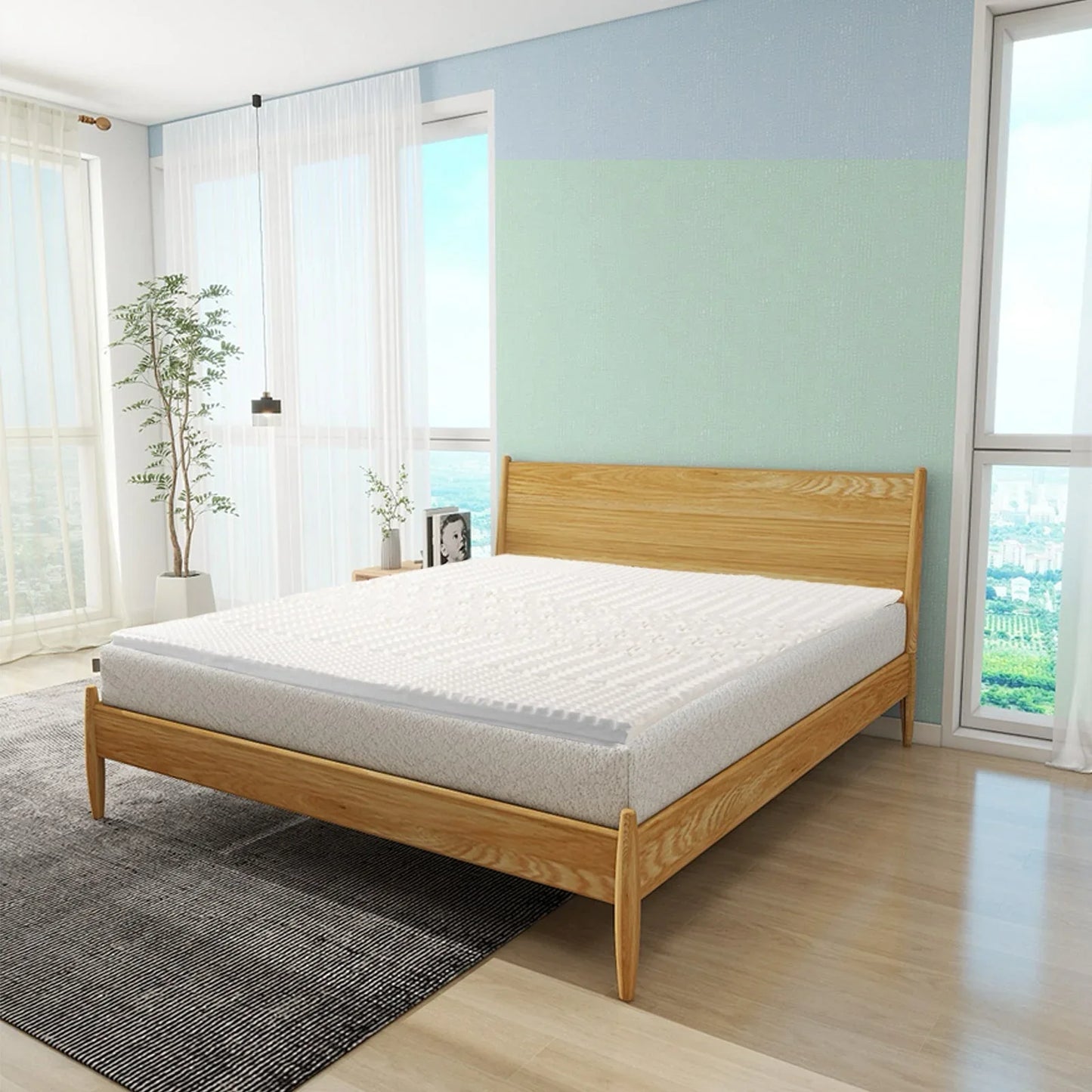 6cm Memory Foam Mattress Topper with Bamboo Cover - King - Mekamart Australia