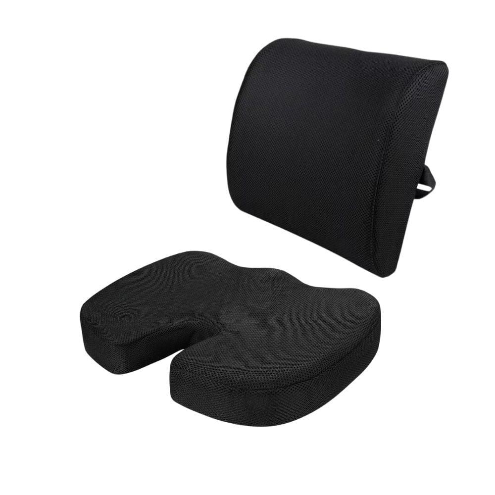 Memory Foam Lumbar Back Support Cushion Seat Set - Mekamart Australia