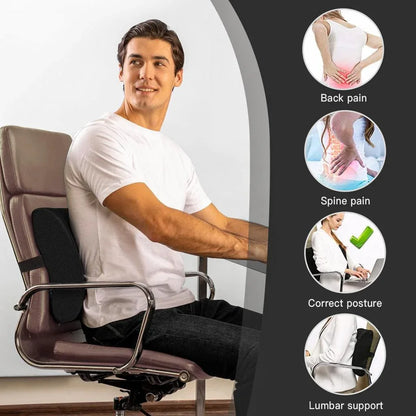 Memory Foam Lumbar Back Support Cushion Seat Set - Mekamart Australia