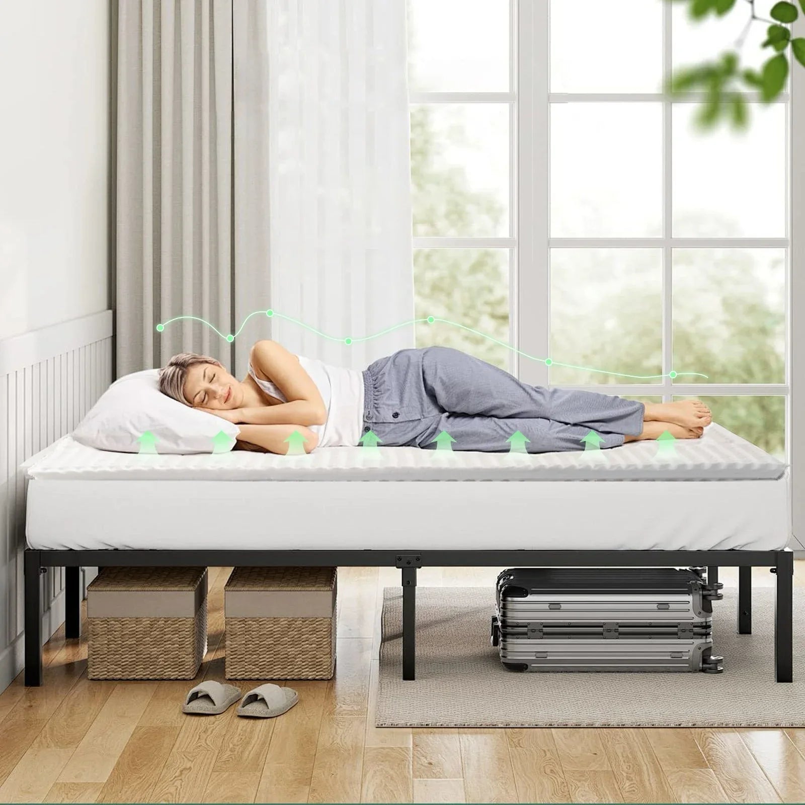 8cm Memory Foam Topper with Bamboo Mattress Cover - Queen - Mekamart Australia