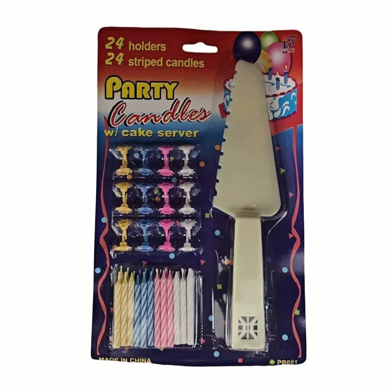 4 Sets of Party candles with Cake server sets - Mekamart Australia