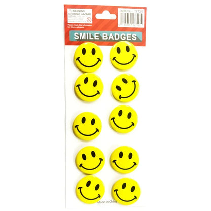 Smiley face badges - Medium 3.9cm - Mekamart Australia