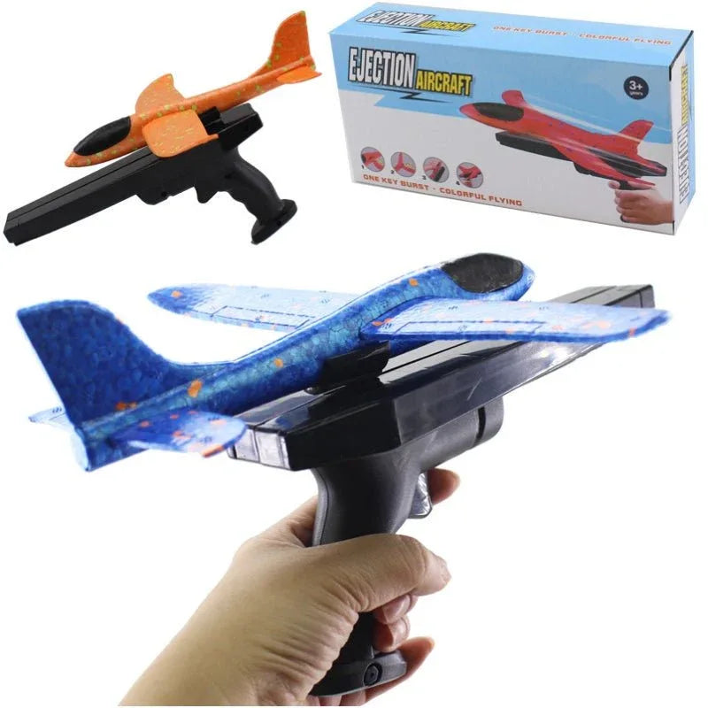 2x Ejection Foam Plane Toy Outdoor Sport with Light Safe for Children Birthday Gift - Mekamart Australia