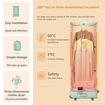 Hoper Layer Foldable Clothes Dryer Household Dryer Portable Quick Drying Mites Removal - Mekamart Australia