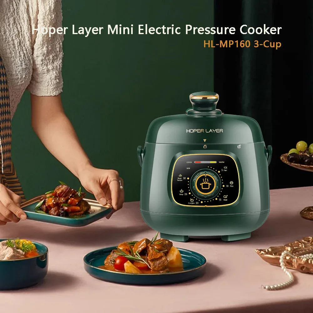 Hoper Layer Mini Electric Pressure Cooker – HL-MP160 3-Cup Small Rice Cooker - Mekamart Australia