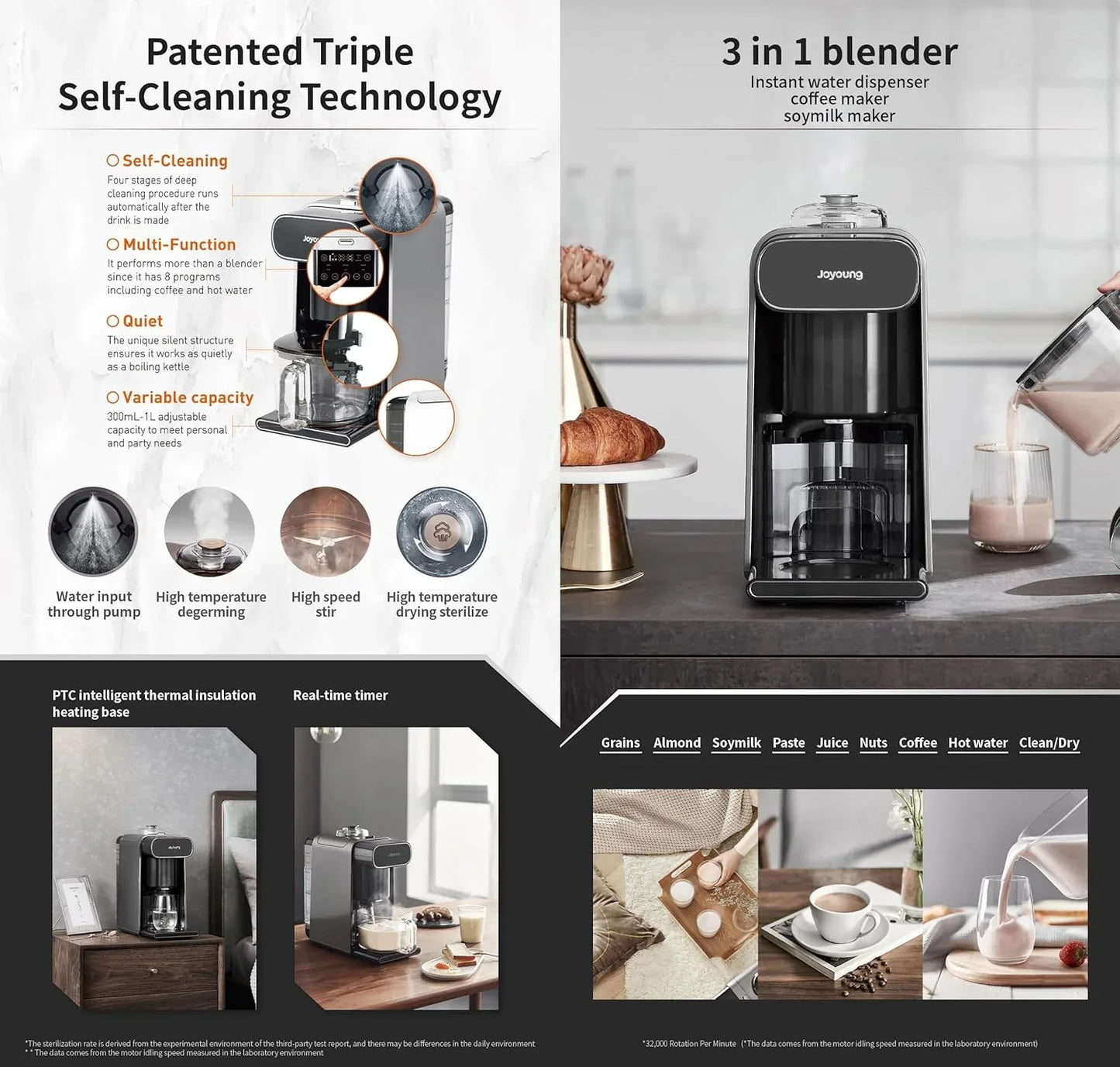 Joyoung K1S Pro Soymilk Machine Soybean Milk Coffee Maker Juicer Water Dispenser - Mekamart Australia