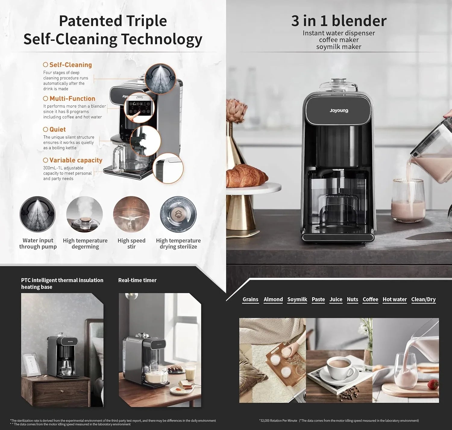 Joyoung K1S Pro Soymilk Machine Soybean Milk Coffee Maker Juicer Water Dispenser - Mekamart Australia