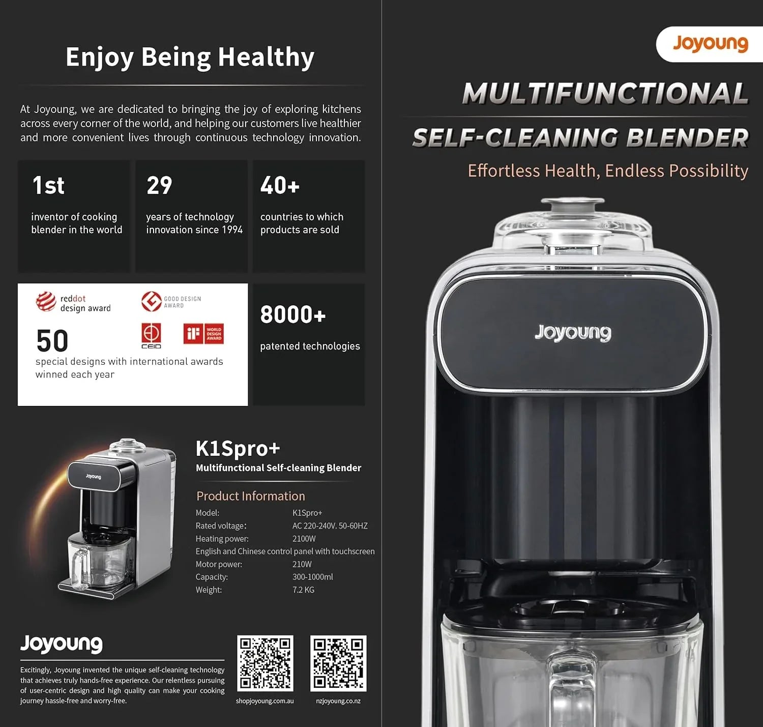 Joyoung K1S Pro Soymilk Machine Soybean Milk Coffee Maker Juicer Water Dispenser - Mekamart Australia