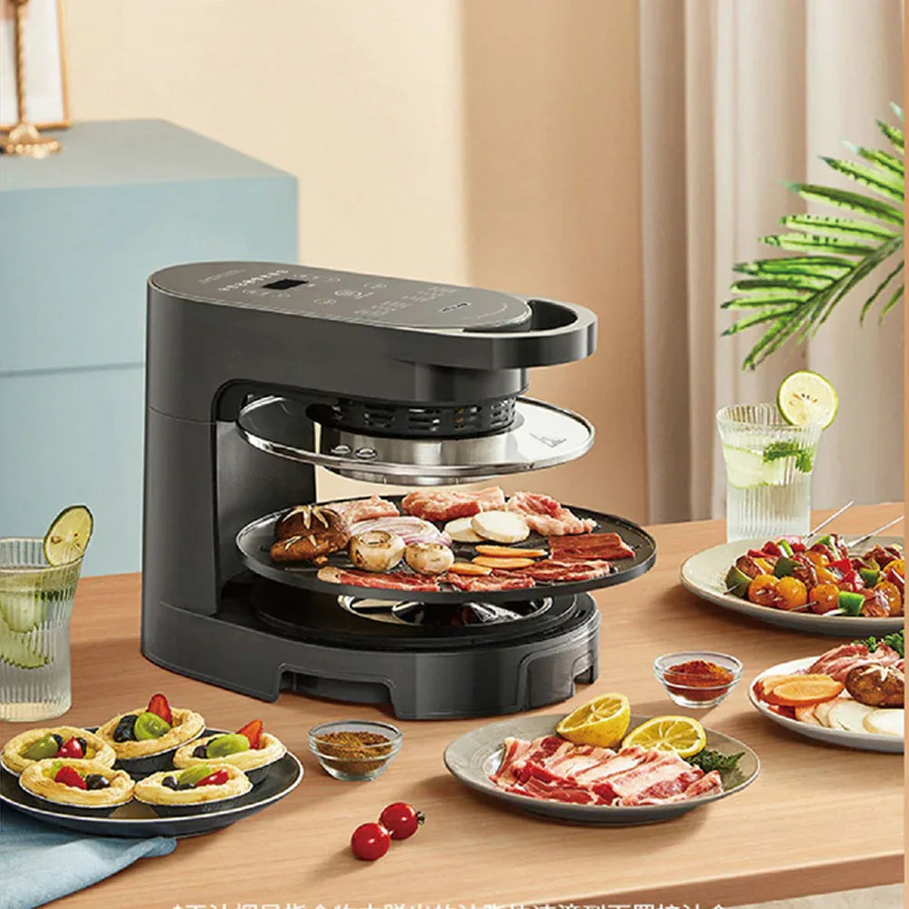 Hoper Layer Multi-functional 2 in 1 air fryer & smokeless BBQ grill KZ-50 - Mekamart Australia