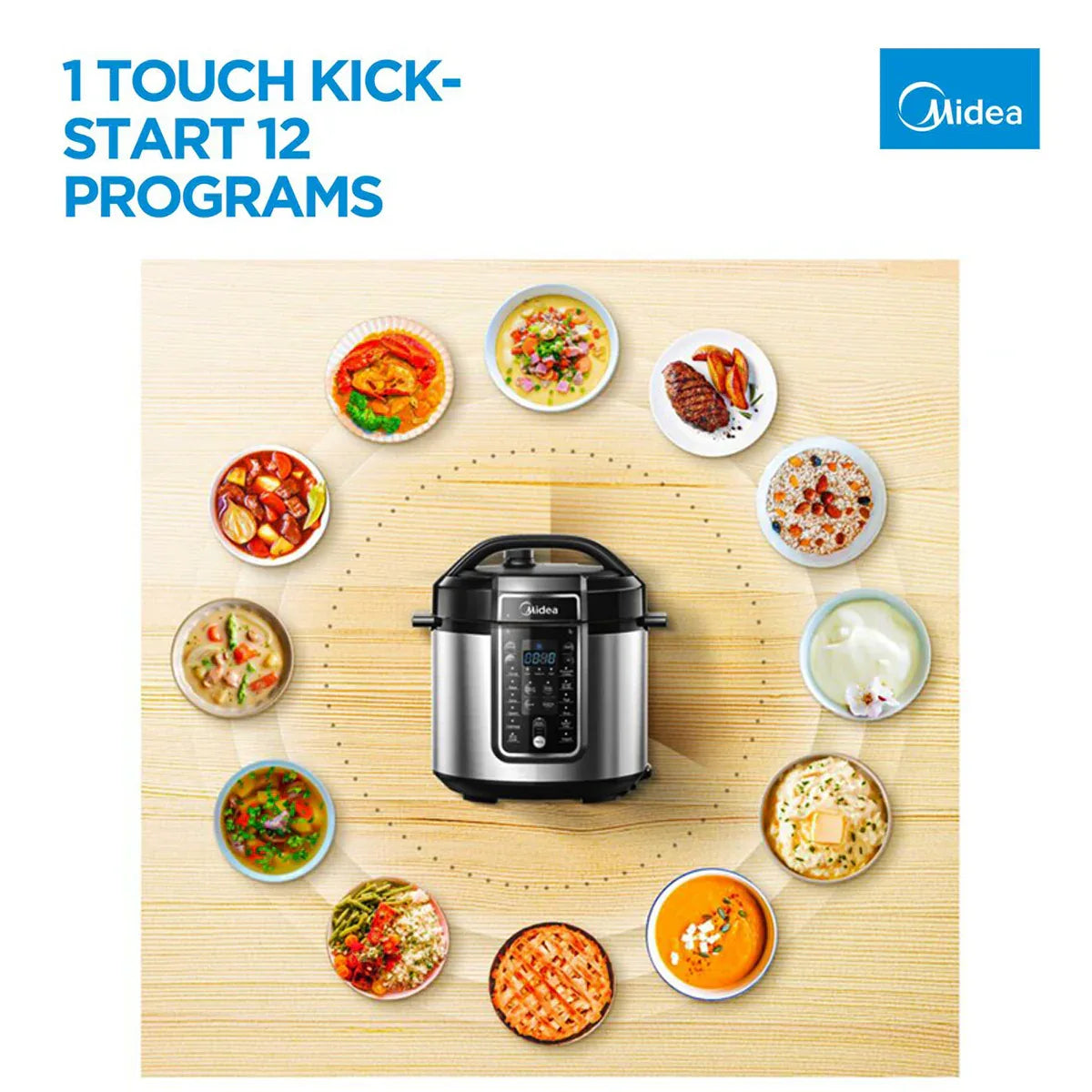 Midea 5.7L 12 Programs Pressure Cooker - Mekamart Australia