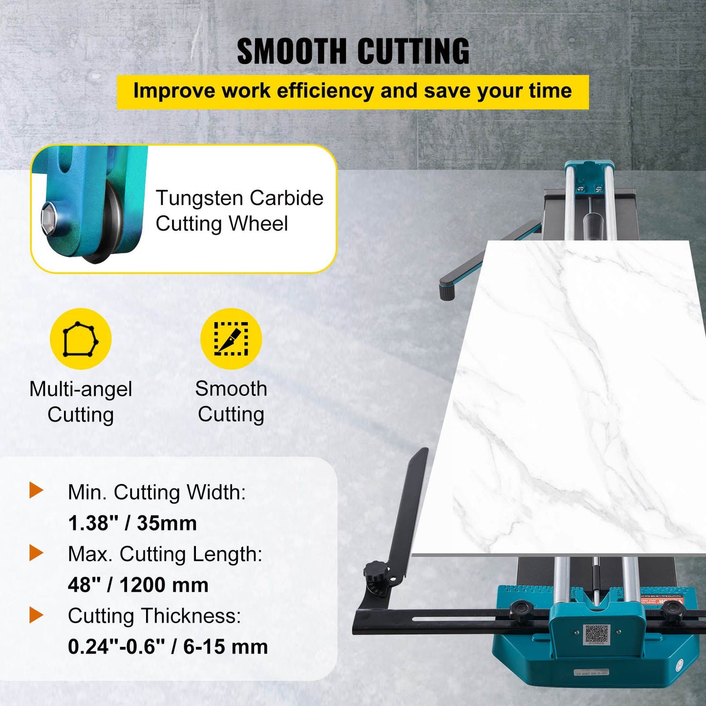 Manual Tile Cutter 1200mm Cutting Machine w/ Laser for Ceramic