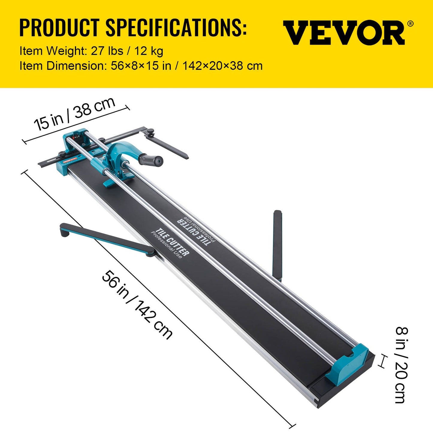 Manual Tile Cutter 1200mm Cutting Machine w/ Laser for Ceramic