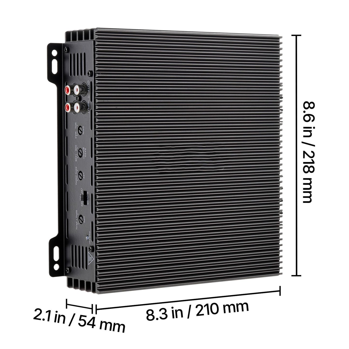 Car Audio Amplifier, 2-Channel Bridgeable Car Amplifier, Full-Range Class AB Stereo Amp, Max. 2 x 300W at 4 Ohms / 2 x 600W at 2 Ohms, High Output, for SUVs, Pickups, and Off-Road Vehicles