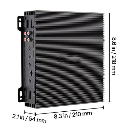 Car Audio Amplifier, 2-Channel Bridgeable Car Amplifier, Full-Range Class AB Stereo Amp, Max. 2 x 300W at 4 Ohms / 2 x 600W at 2 Ohms, High Output, for SUVs, Pickups, and Off-Road Vehicles