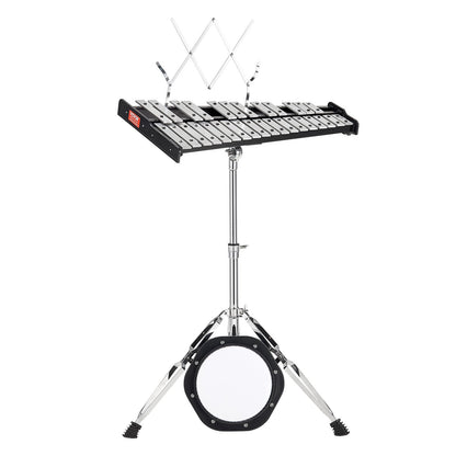 30 Note Glockenspiel Xylophone Bell Kit, Professional Percussion Instrument Set with Mallets, Drum Sticks, Music Stand, 8" Practice Pad, Adjustable Stand and Carrying Bag for Students & Adults