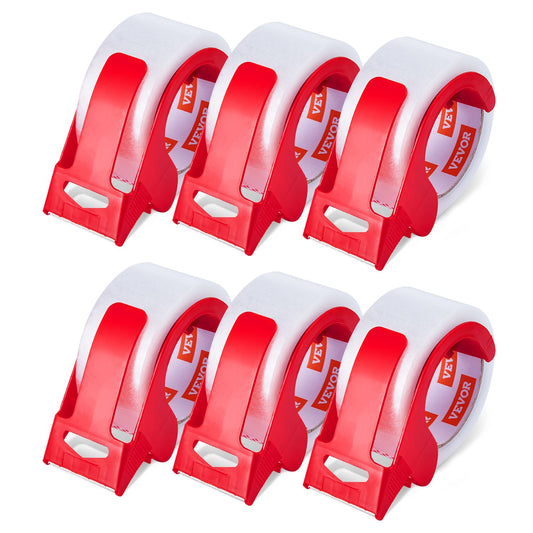 Packing Tape 6 Rolls 65 Yards Clear Shipping Tape with Dispenser 2.7 Mil