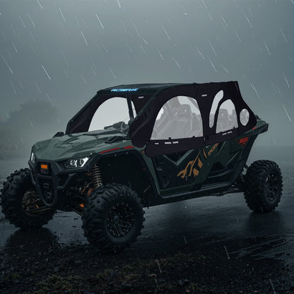 Cab Enclosure Upper Doors, Compatible with Polaris RZR PRO 2020-2024/Polaris RZR Turbo2022-2024, Soft Upper Doors, Upgraded Zipper UTV Soft Side Window Kit, Fit with Side Mirrors and Windshields
