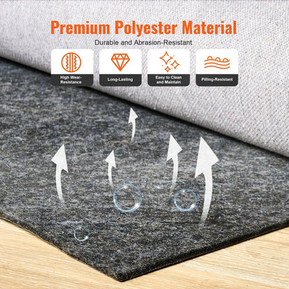 VEVOR Rug Pad Gripper 9' x 12' Protective Carpet Pad 0.47" Thick for All Floors - Mekamart Australia