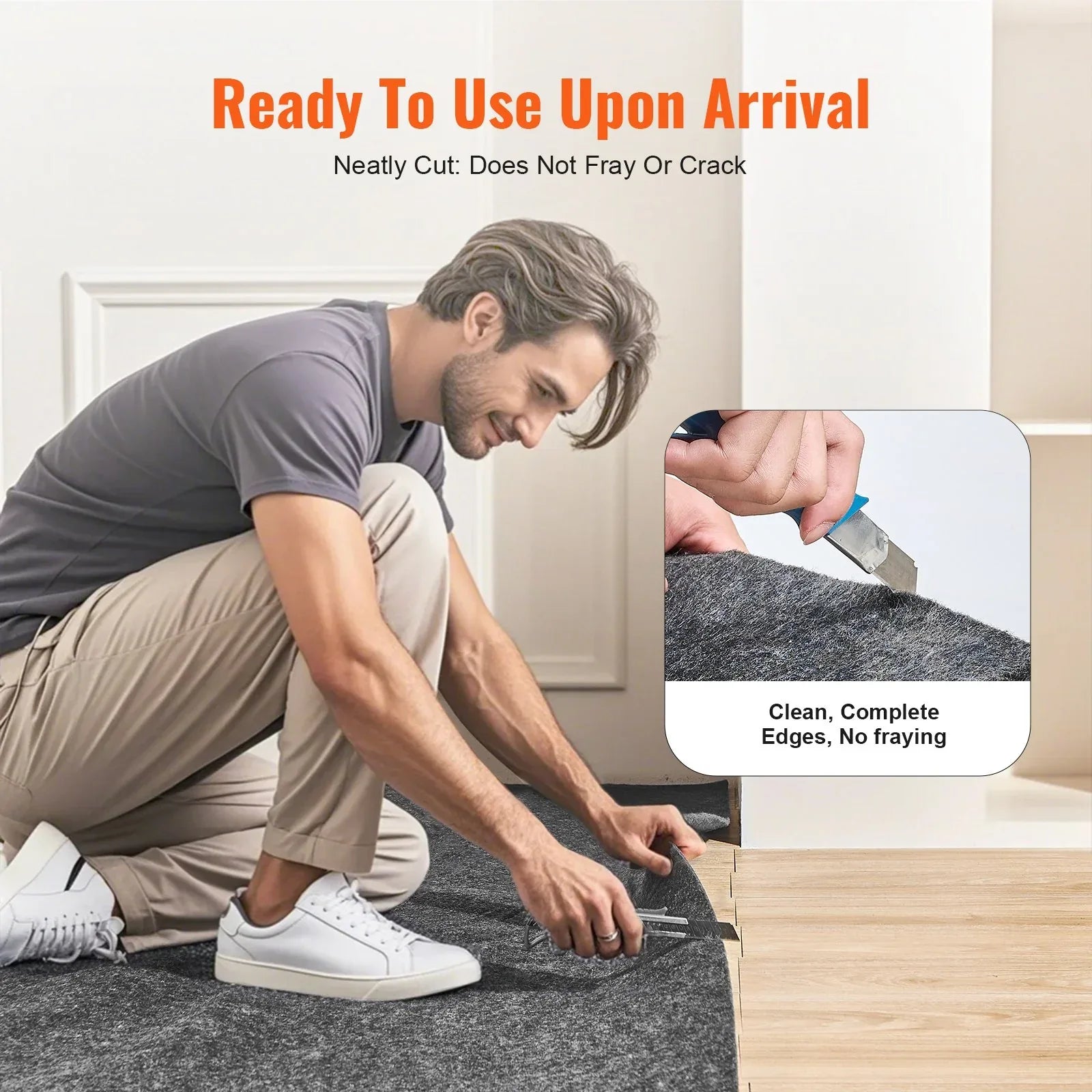 VEVOR Rug Pad Gripper 9' x 12' Protective Carpet Pad 0.47" Thick for All Floors - Mekamart Australia