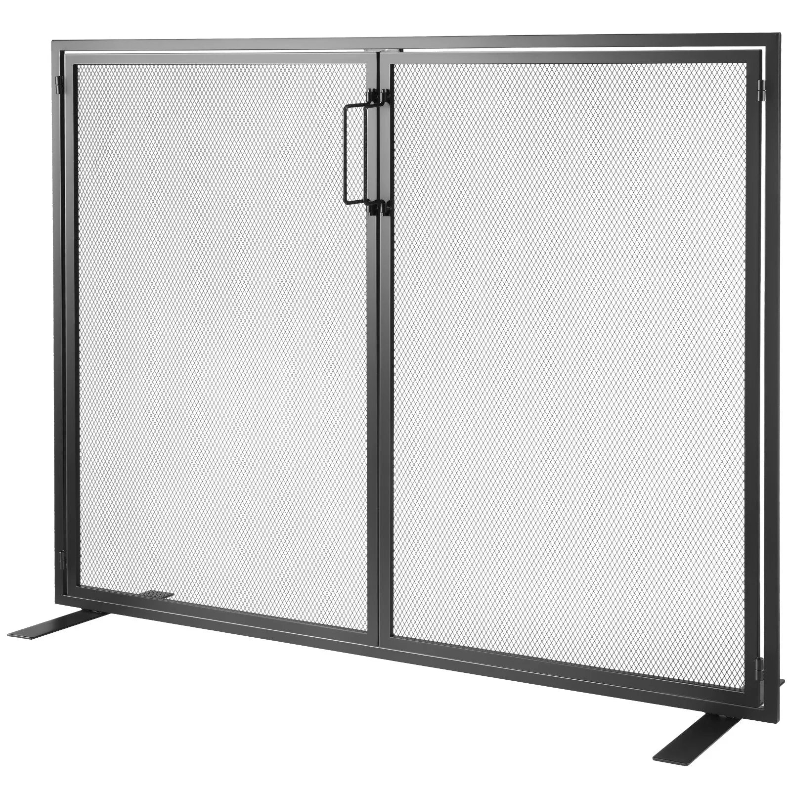 VEVOR Fireplace Screen 1 Panel with Door, Sturdy Iron Mesh Fireplace Screen, 990(L) x780(H)MM Spark Guard Cover, Simple Installation, Free Standing Fire Fence Grate for Living Room Home Decor Modern - Mekamart Australia