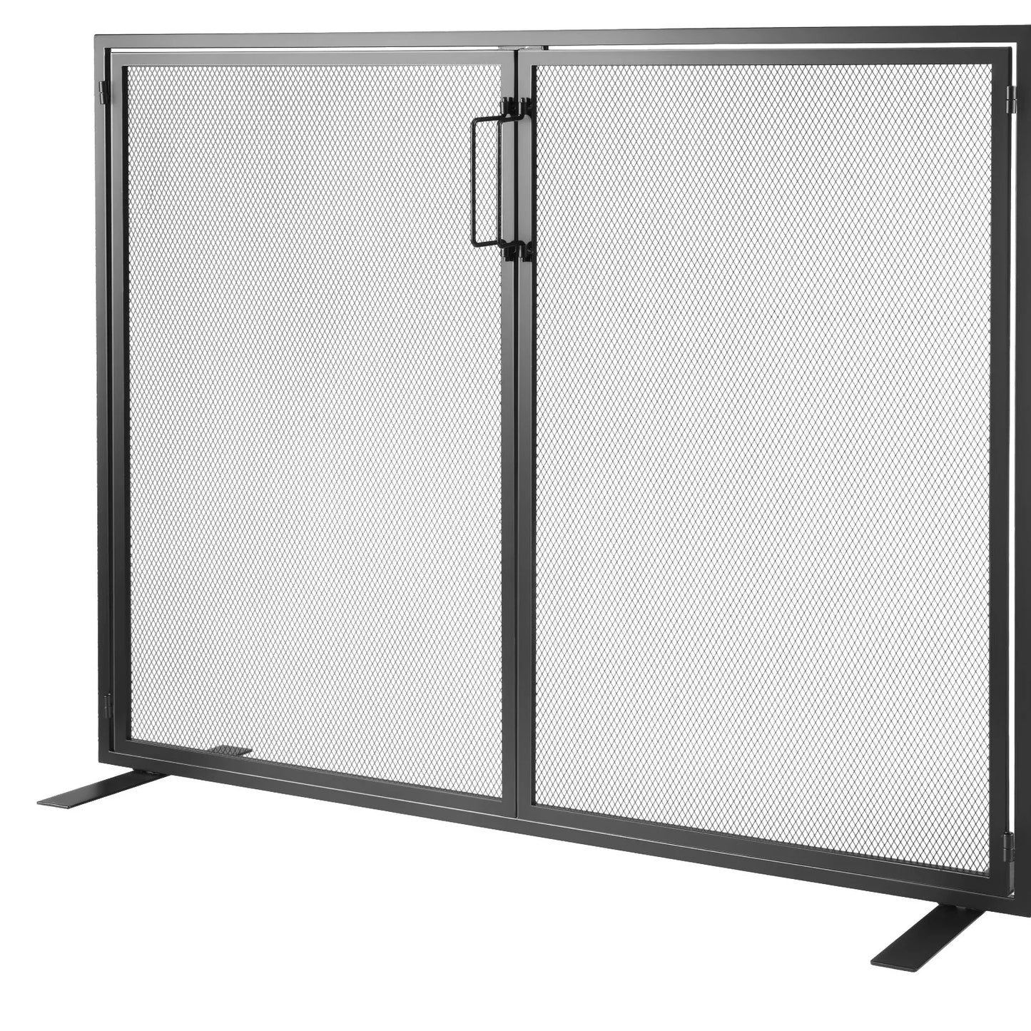VEVOR Fireplace Screen 1 Panel with Door, Sturdy Iron Mesh Fireplace Screen, 990(L) x780(H)MM Spark Guard Cover, Simple Installation, Free Standing Fire Fence Grate for Living Room Home Decor Modern - Mekamart Australia