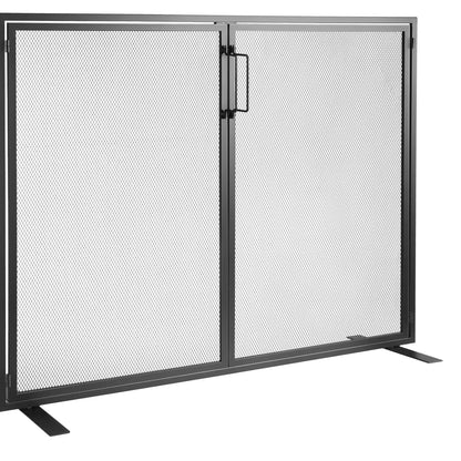 VEVOR Fireplace Screen 1 Panel with Door, Sturdy Iron Mesh Fireplace Screen, 990(L) x780(H)MM Spark Guard Cover, Simple Installation, Free Standing Fire Fence Grate for Living Room Home Decor Modern - Mekamart Australia