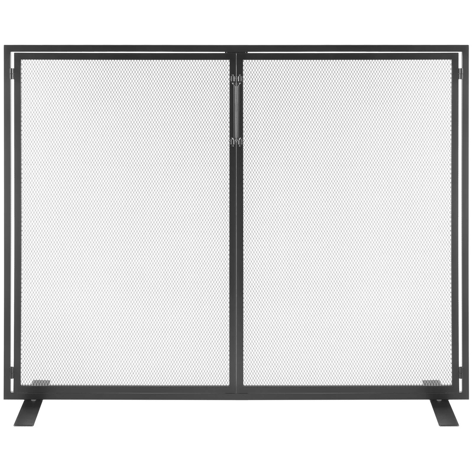 VEVOR Fireplace Screen 1 Panel with Door, Sturdy Iron Mesh Fireplace Screen, 990(L) x780(H)MM Spark Guard Cover, Simple Installation, Free Standing Fire Fence Grate for Living Room Home Decor Modern - Mekamart Australia