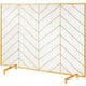 VEVOR 980x758MM Fireplace Screen 1-Panel Iron Mesh Spark Guard Modern Gold - Mekamart Australia