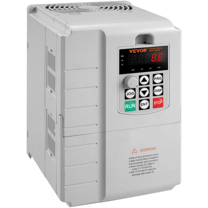 VFD 10HP, 7.5KW, 34A, 1 Phase 220V-240V Input to 3 Phase 220V-240V Output Variable Frequency Drive, 0-400Hz VFD for AC Motor Speed Control