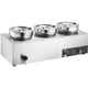 VEVOR Electric Soup Warmer, Three 7.4QT Stainless Steel Round Pot, 1200W Commercial Food Warmer, 30 - 85℃ Adjustable Temp, Bain Marie with Anti-Dry Burn and Reset Button, for Restaurant, Buffet - Mekamart Australia