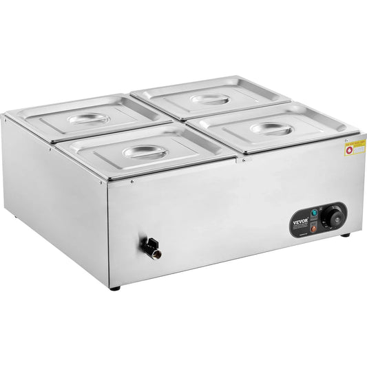 VEVOR Commercial Electric Food Warmer Countertop Buffet 4*12 Qt Pan Bain Marie - Mekamart Australia